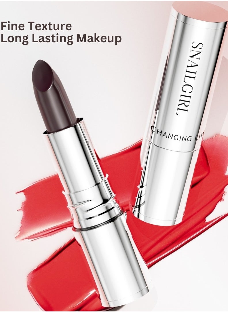 Snail Girl Black Rose Lipstick Red Silky Smooth Full Coverage Velvet Creamy Texture Lipstick Waterproof Smudge Proof Non Dry Color Changing Lipstick Cover Lip Lines Softly Lip Stick Pink Red  - Image 3