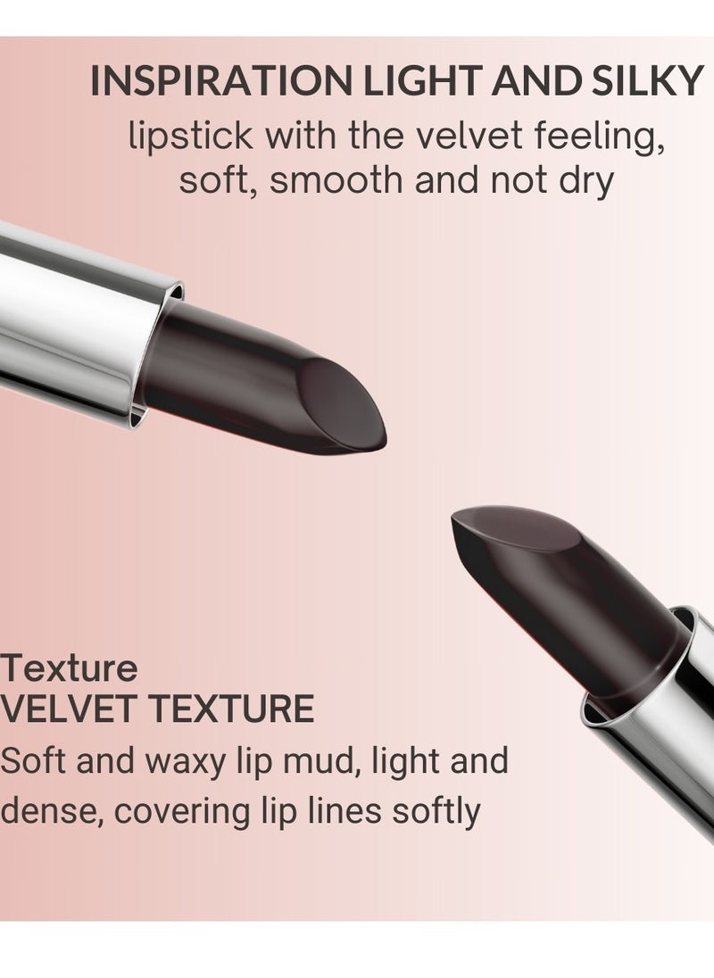 Snail Girl Black Rose Lipstick Red Silky Smooth Full Coverage Velvet Creamy Texture Lipstick Waterproof Smudge Proof Non Dry Color Changing Lipstick Cover Lip Lines Softly Lip Stick Pink Red  - Image 4