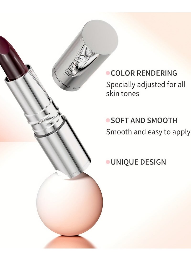 Snail Girl - Black Rose Lipstick Red Silky Smooth Full Coverage Velvet Creamy Texture Lipstick Waterproof Smudge Proof Non Dry Color Changing Lipstick Cover Lip Lines Softly Lip Stick Pink Red - Image 1
