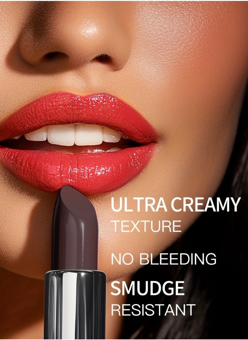 Snail Girl - Black Rose Lipstick Red Silky Smooth Full Coverage Velvet Creamy Texture Lipstick Waterproof Smudge Proof Non Dry Color Changing Lipstick Cover Lip Lines Softly Lip Stick Pink Red - Image 1