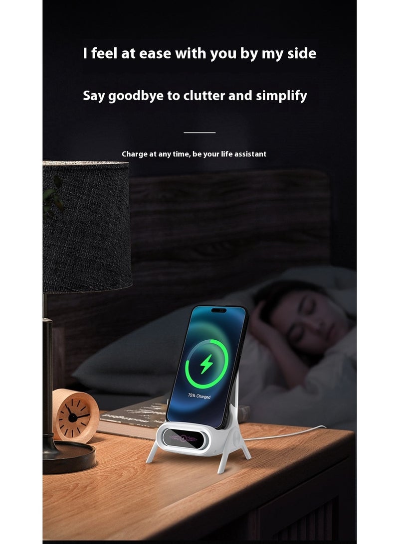 AiQi Magnetic Wireless Charging Stand with 15W Fast Charge, Speaker Amplifier, Multi-Port Adapters, Vertical & Horizontal Holder for 4.5–7" Phones/Tablets - Image 5