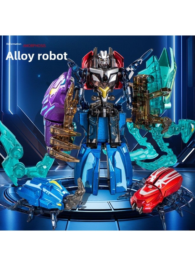 Boy Alloy Deformed Mecha Scorpion Spider Fit Robot Children's June 1 Gift Deformed Toys Wholesale-Color:BKK Alloy Deformation-longicorn Mecha B7002-120 - Image 2