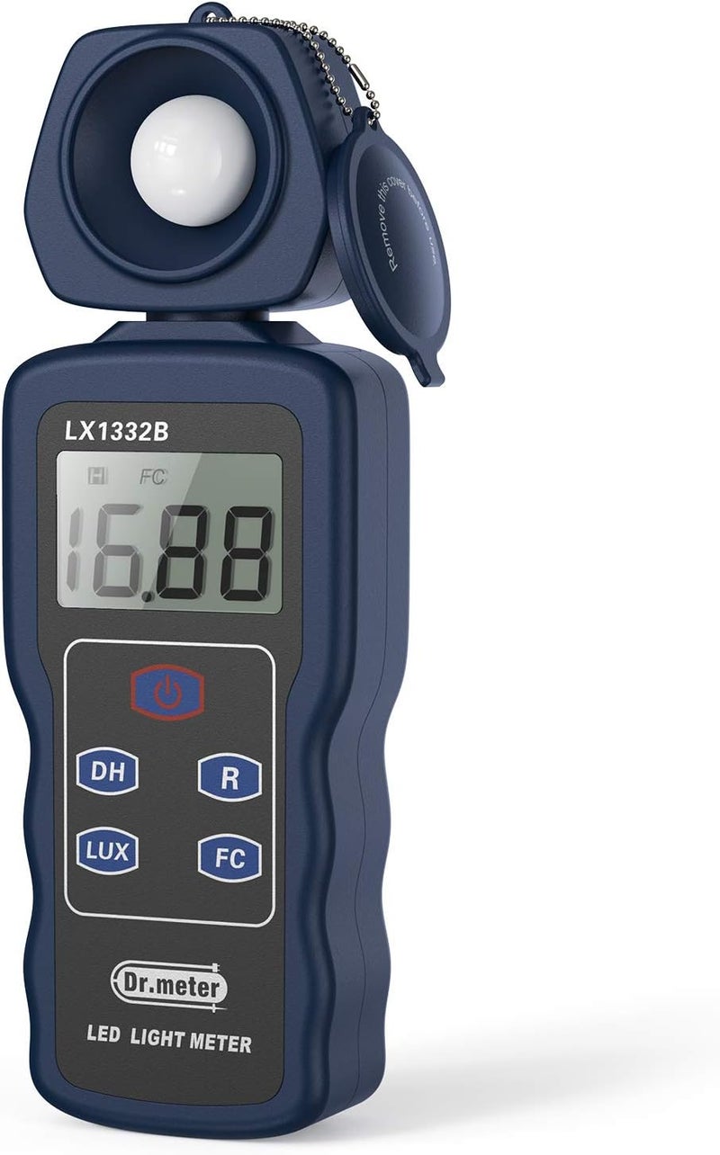 Dr.Meter Professional LED Light Meter, Digital Illuminance Meter with 0-200,000 Measuring Ranges and 270 Degree Rotatable Detector - Image 1