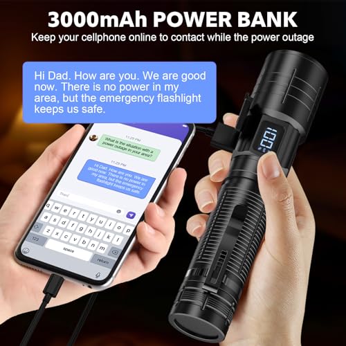 AdamStar Flashlights High Lumens Rechargeable Super Bright LED Flashlight with Dimmable, Zoomable Beam Tactical Flash Lights Small Powerful - Image 4