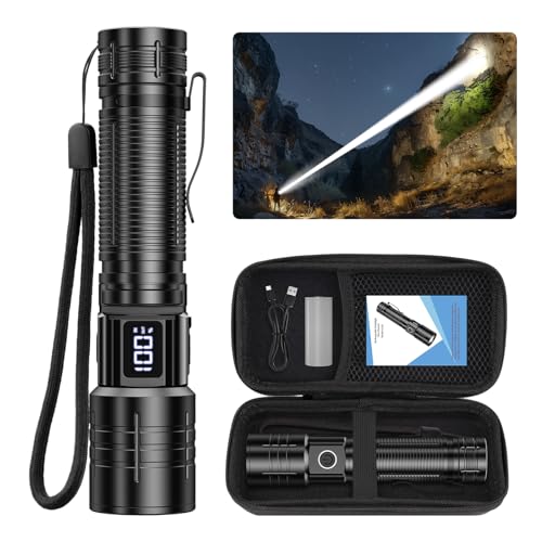 AdamStar Flashlights High Lumens Rechargeable Super Bright LED Flashlight with Dimmable, Zoomable Beam Tactical Flash Lights Small Powerful - Image 1