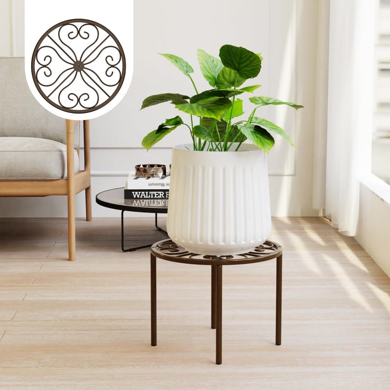 Chinpakden 10.24" Plant Stand Flower Stand - Bronze Plant Holder for Garden Home, Anti-rust Plant Rack for Multiple Plant Indoor or Outdoor. - Image 1
