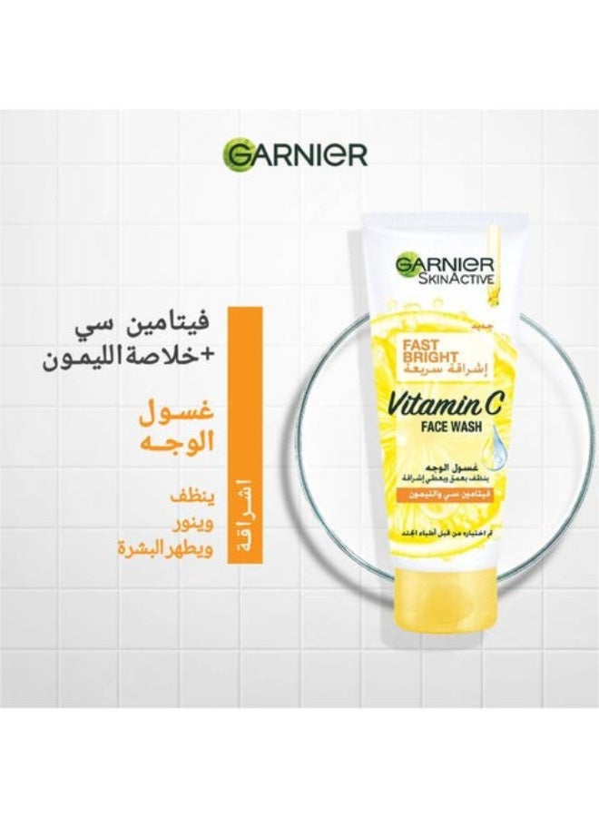 Garnier Skin Active Fast Bright Lemon Face Wash 100ml Clear 100ml - Image 2