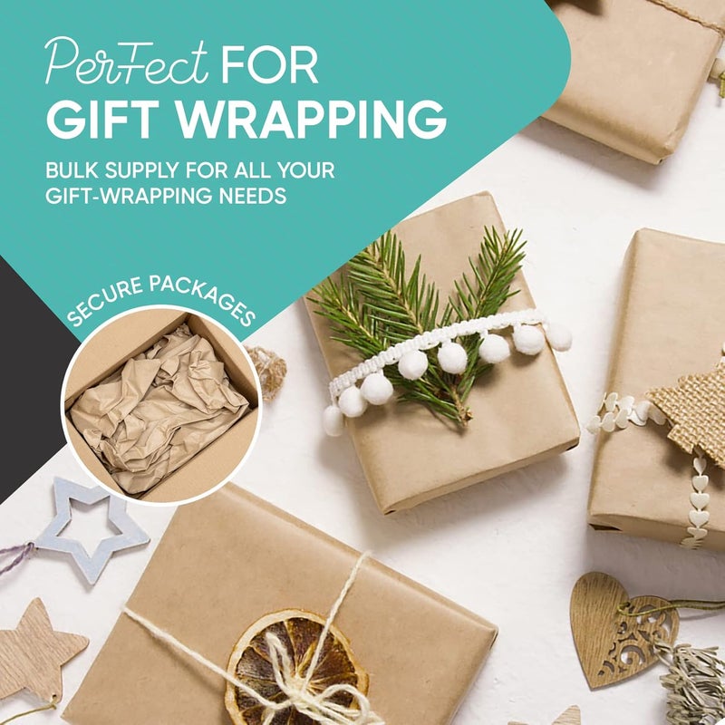 Creative Paper Co Brown Kraft Paper Roll 17.75” x 1200” (100ft) Made in USA- Ideal for Gift Wrapping, Packing Paper for Moving, Art Craft, Shipping, Floor Covering, Table Runner, 100% Recycled Material - Image 2