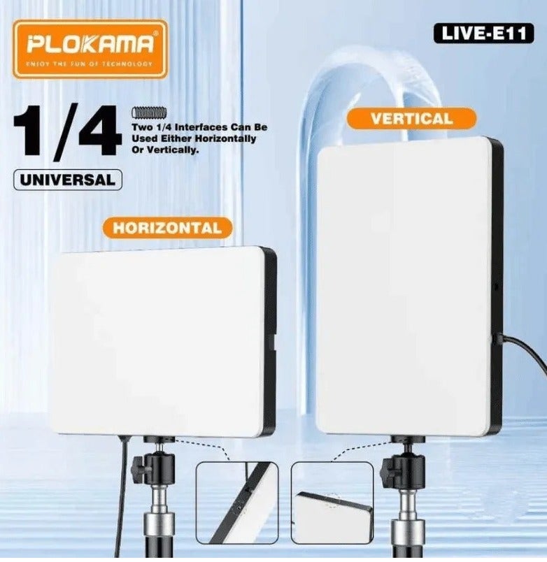 PLOKAMA Professional LED Video Light for Photography, Live Streaming & Content Creation 10W – Plokama LIVE-E11 – LED Light for YouTube, TikTok, Makeup & Product Photography – USB Powered – 3 Color Modes 2700-6500K - Image 3