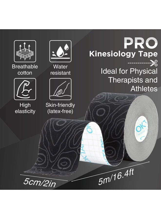 OK TAPE Uncut Kinesiology Tape Roll, Pro Adhesive and Waterproof K Tape, for Pain Relief, Muscle Support, Versatile Kinetic Tape, 2" X 16.4'-Grey 2 Rolls - Image 2