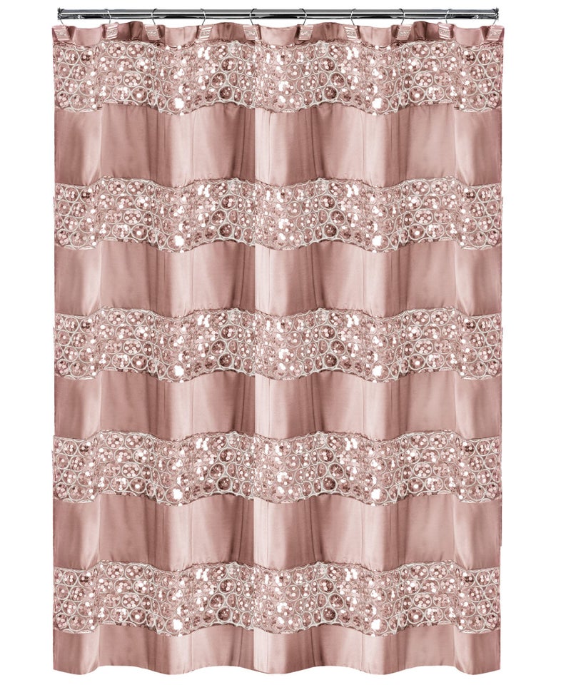 Popular Bath 885545 Sinatra Collection Shower Curtain Blush