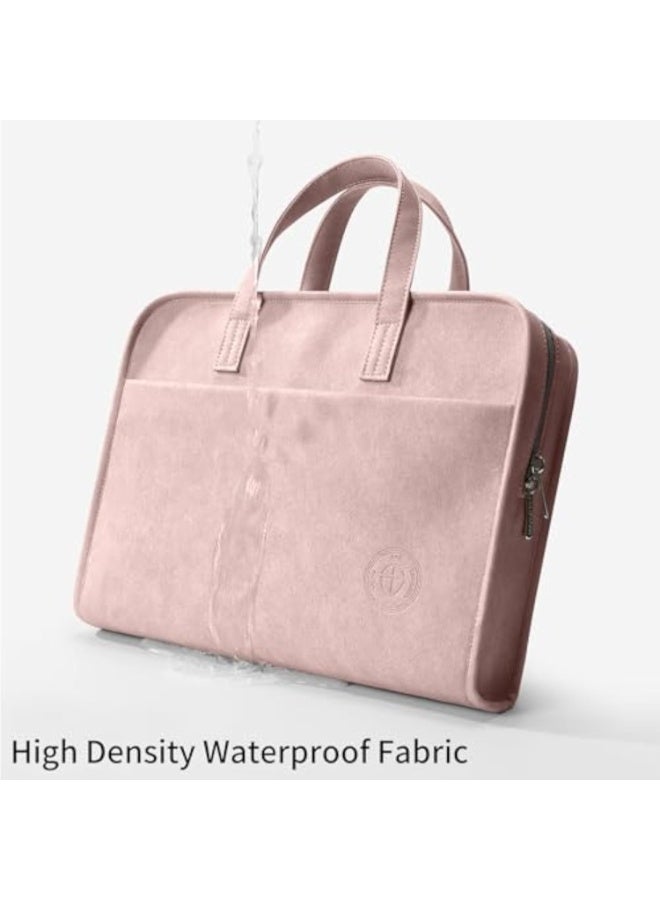 Arabest Protective Sleeve Case Bag Compatible with MacBook Pro 16 Inch, HP, Dell, Acer Aspire, Asus Notebook, Computer Bag with Shoulder Strap,Pocket,Handle, Pink - Image 4