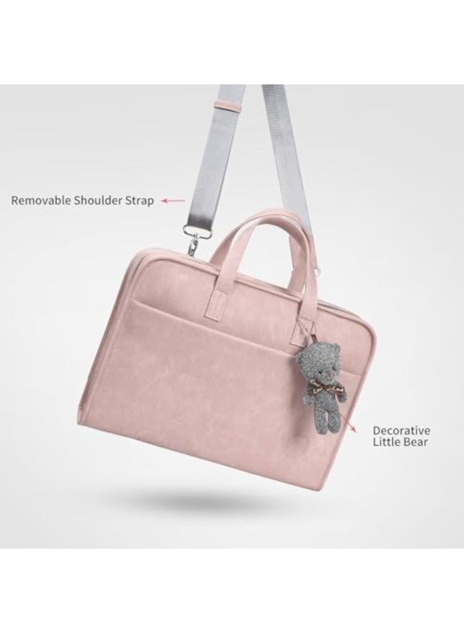 Arabest Protective Sleeve Case Bag Compatible with MacBook Pro 16 Inch, HP, Dell, Acer Aspire, Asus Notebook, Computer Bag with Shoulder Strap,Pocket,Handle, Pink - Image 5