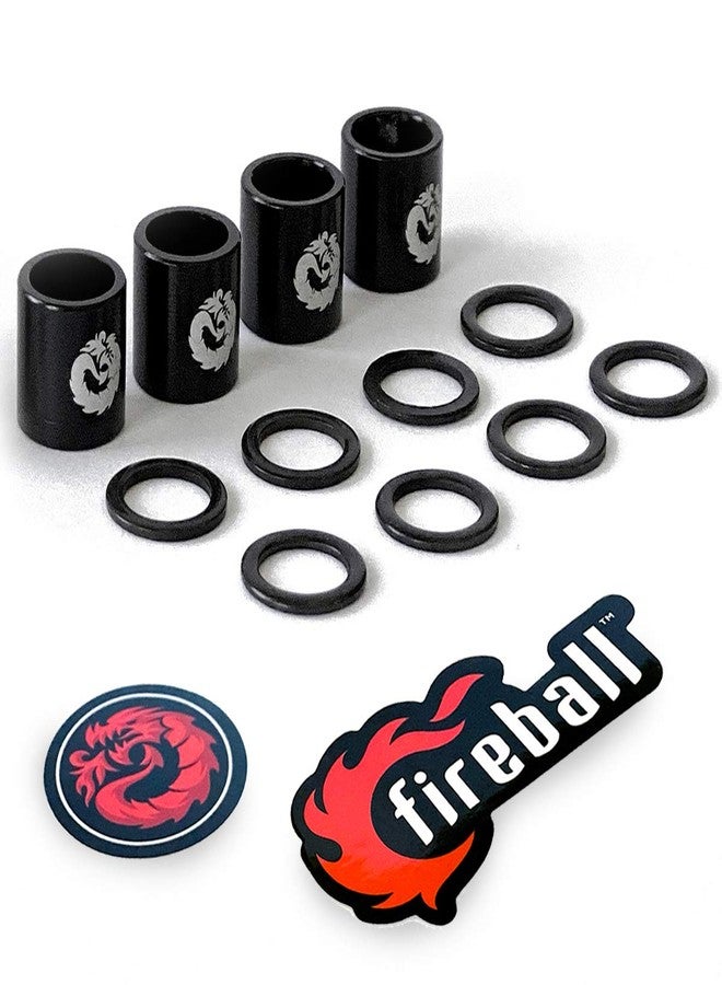 Fireball Dragon Spacers and Washers for Skateboards and Longboards (Skateboard Spacers (Black)) - Image 1