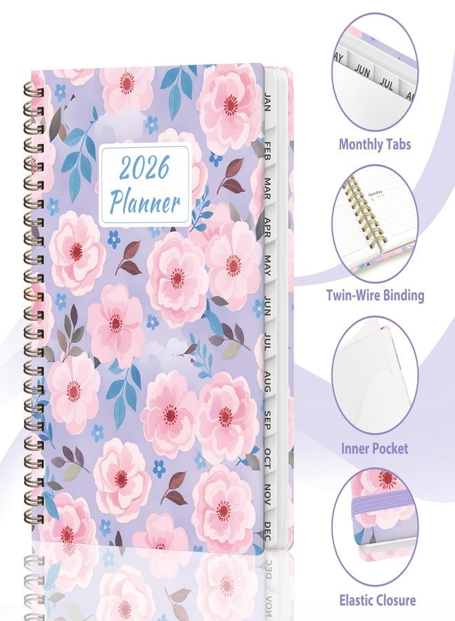 VALOME 2026 Planner, Weekly and Monthly Calendar Academic Planners, Jan 2026 - Dec 2026, Planning Agenda Notebook for Office School Supplies, Pink Blossoms - Image 4