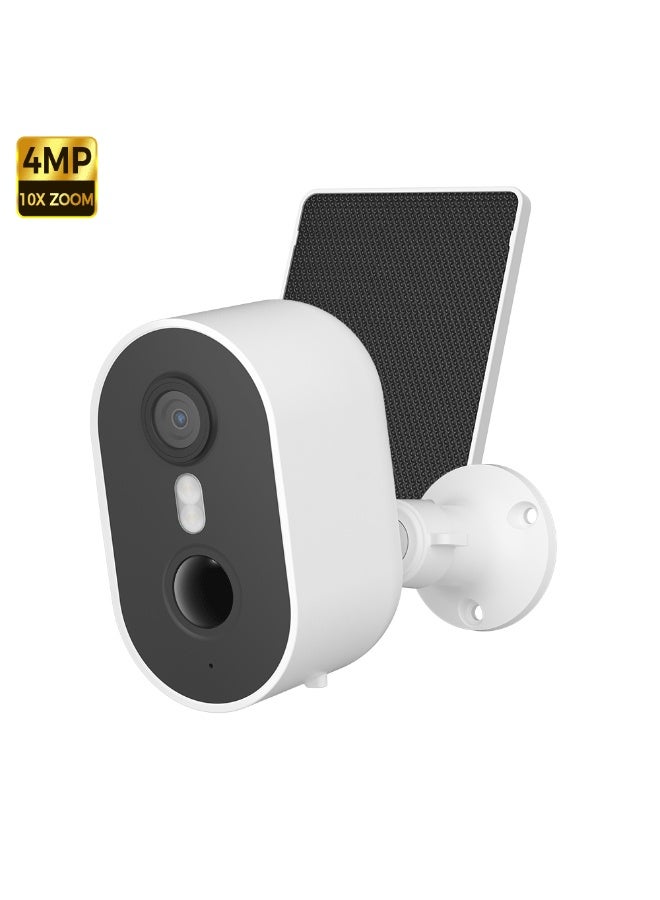 2.5K Outdoor Wireless Solar Camera WIFI Ultra Standby AI Detect PIR Color Night Vision Rugged Security Surveillance Cam White - Image 1