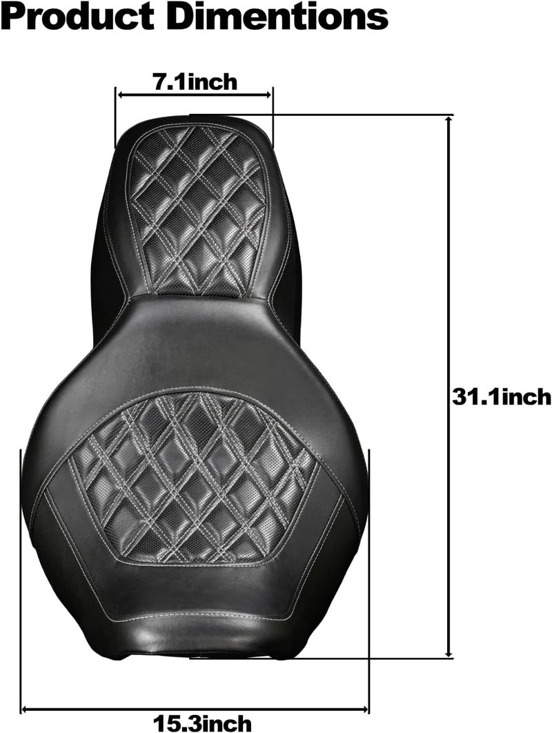 VASTMT Two-UP Motorcycle Seat for Harley Touring - Image 5