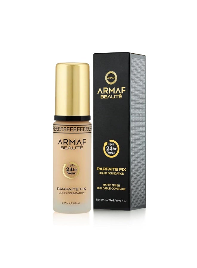 Armaf Beaute Armaf Beauté Parfaite Fix Liquid Foundation Makeup - Water Resistant, Lasts Up To 24 Hours | Natural, 27 ml