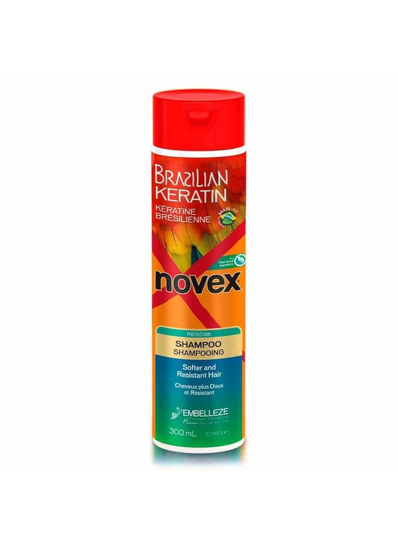 NOVEX Novex Brazilian Keratin Shampoo 10 oz - Reconstructive Keratin, Frizz control & Damage Repair 
