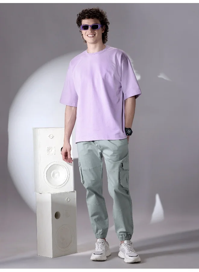 Beyoung Mist Grey Heavy Gauge Cargo Joggers