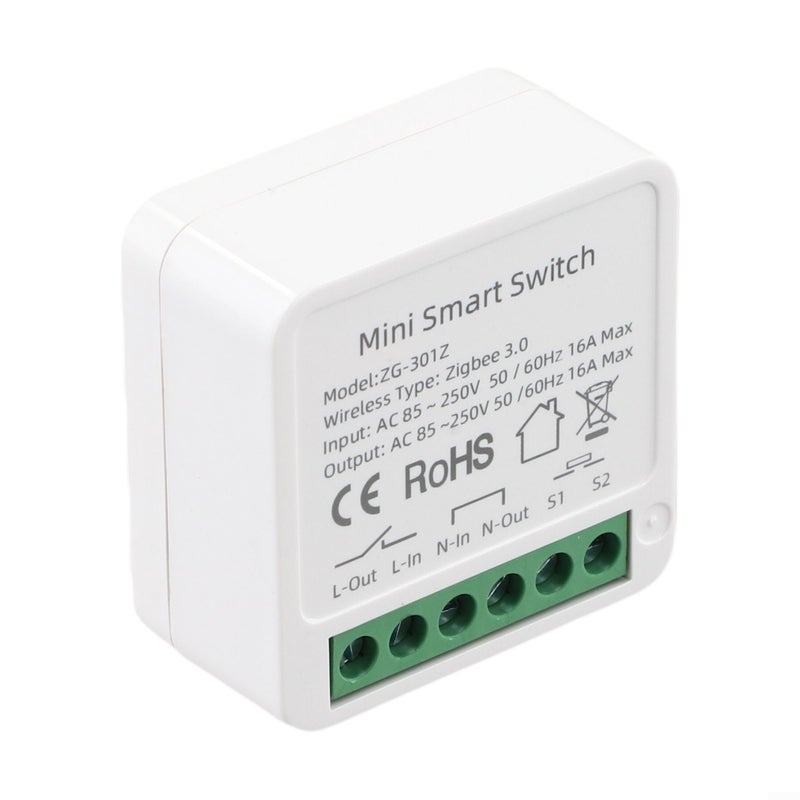 Zigbee 3.0 مفتاح تتابع مزدوج مؤقت 16A 100-240V مدمج 41x41x20mm ABS PC مقاوم للهب - Image 4