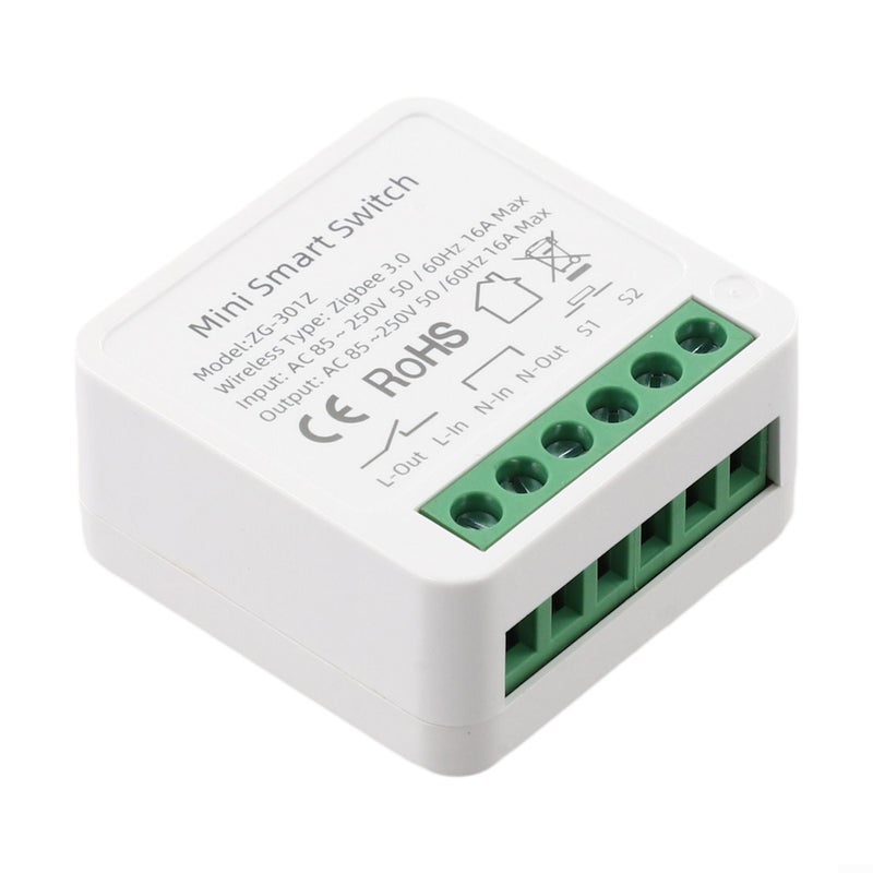 Zigbee 3.0 مفتاح تتابع مزدوج مؤقت 16A 100-240V مدمج 41x41x20mm ABS PC مقاوم للهب - Image 5