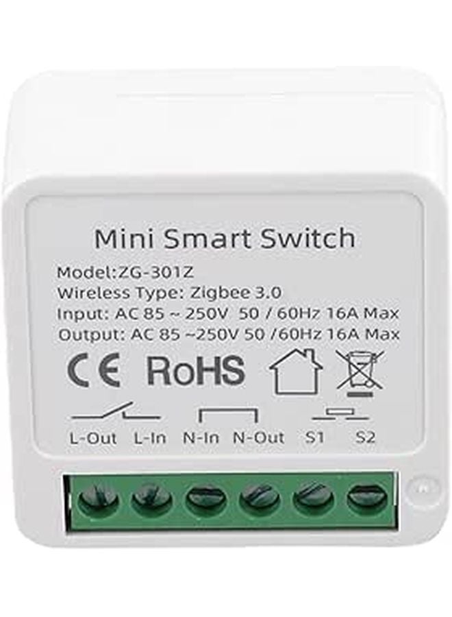Zigbee 3.0 مفتاح تتابع مزدوج مؤقت 16A 100-240V مدمج 41x41x20mm ABS PC مقاوم للهب - Image 1