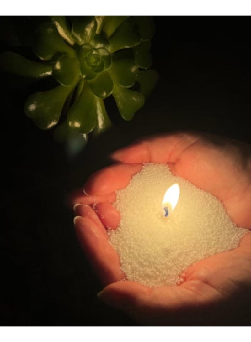 MIRFA Pearled Candle Wax Sand With 20 Eco Wicks - White - Image 1