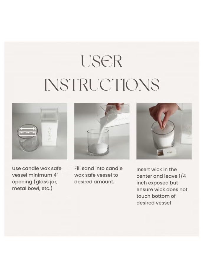 MIRFA Pearled Candle Wax Sand With 20 Eco Wicks - White - Image 4