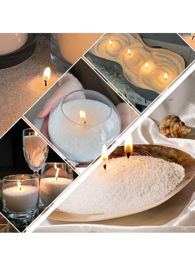 MIRFA Pearled Candle Wax Sand With 20 Eco Wicks - White - Image 5