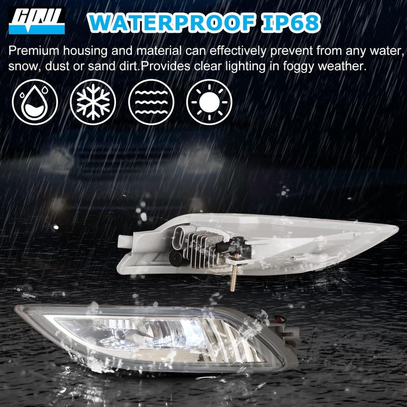 CPW Replacement Clear Lens Bumper Driving LED Fog Lights for 2006-2010 Toyota Sienna - Image 2