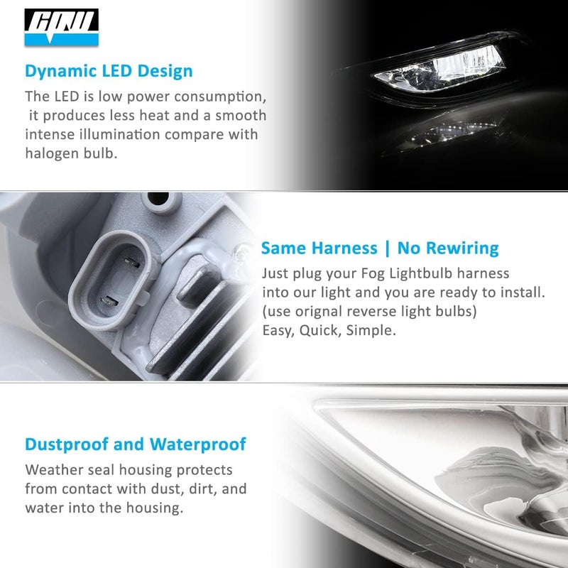 CPW Replacement Clear Lens Bumper Driving LED Fog Lights for 2006-2010 Toyota Sienna - Image 5