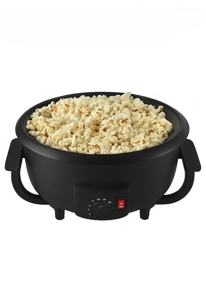 Denx Electric coffee roaster and Popcorn Maker 800W, non-stick, adjustable temperature control with blue light, durable glass cover, cool-touch body, 2L  capacity, White - Image 1