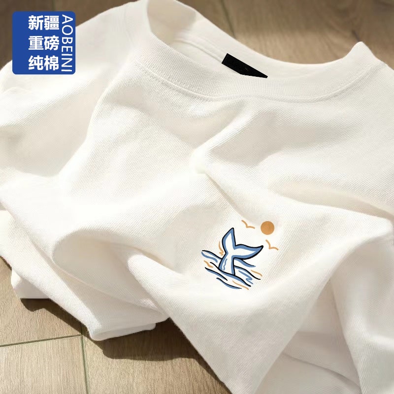 White Short-Sleeved T-Shirt For Women 2024 Slim Large Size Pure Cotton Bottoming Half-Sleeved Top Ins Clothes T-Shirt - Image 1