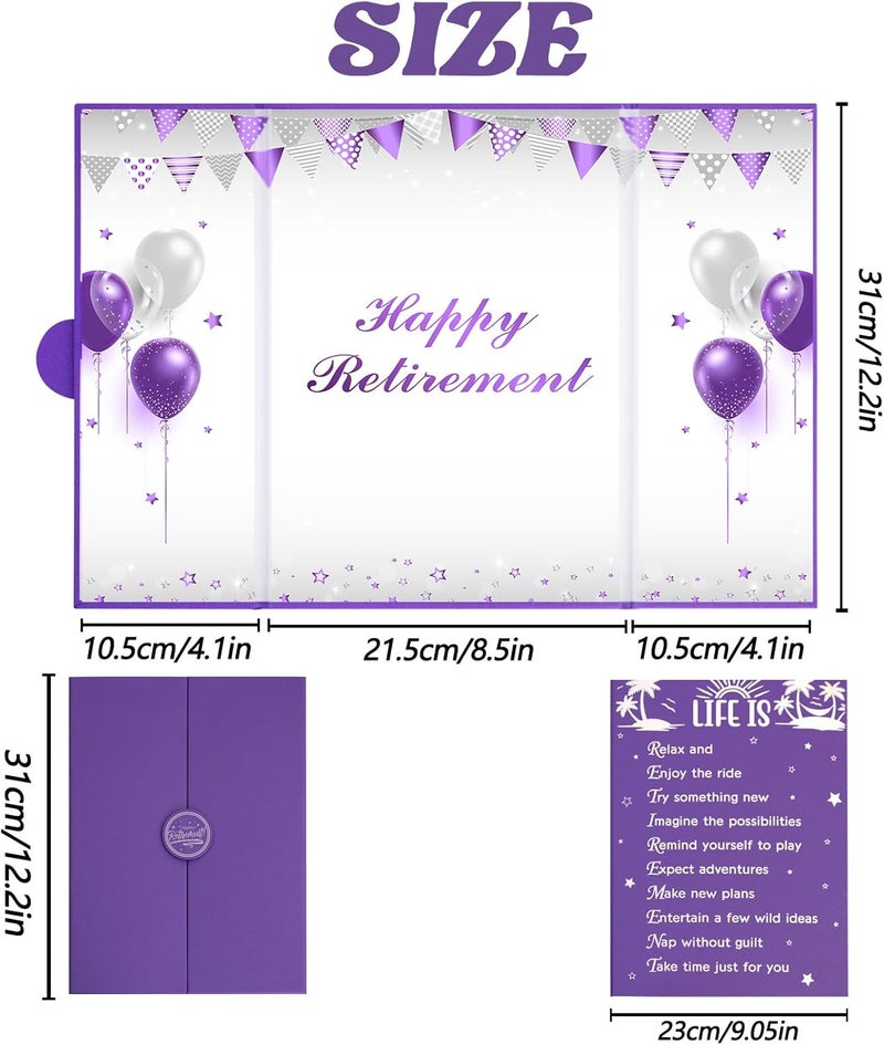 Roetyce Retirement Party Decorations, Purple Retirement Guest Book, Hapyy Retirement Decorations, Best Retirement Gifts for Women, Retired Keepsake for Coworker, Jumbo Retirement Card Signature Board - Image 2