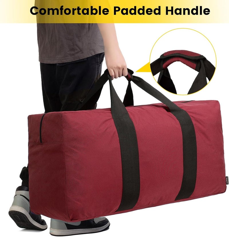 Vorspack Extra Large Duffle Bag for Travel - 100L Duffel Bag for Men Gear Bag for Storage Foldable Weekender Bag for Overnight Camping - Black - Image 4