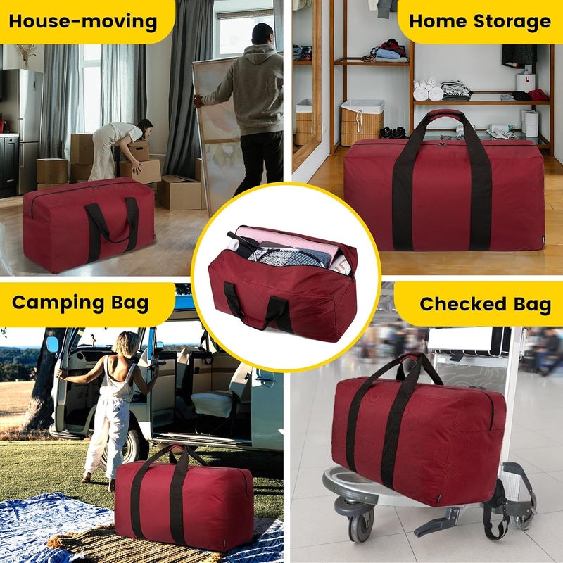 Vorspack Extra Large Duffle Bag for Travel - 100L Duffel Bag for Men Gear Bag for Storage Foldable Weekender Bag for Overnight Camping - Black - Image 5
