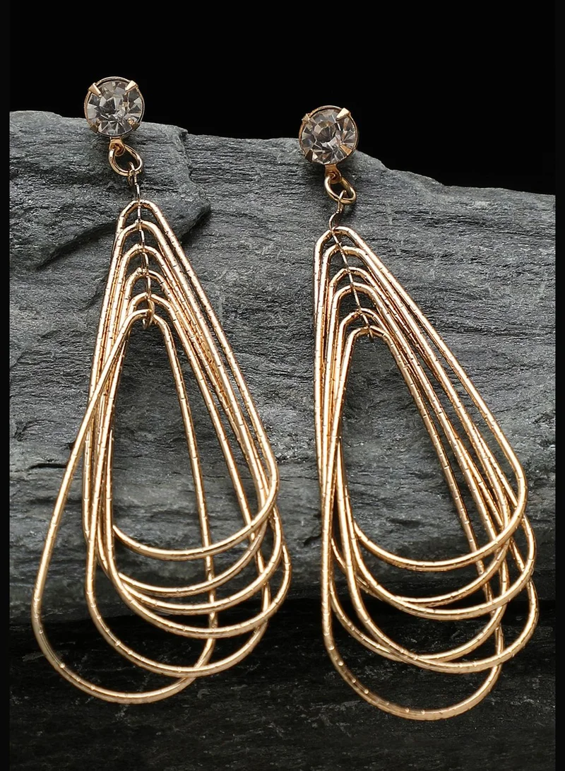 SOHI Gold Plated Party Designer Stone Drop Earring For Women