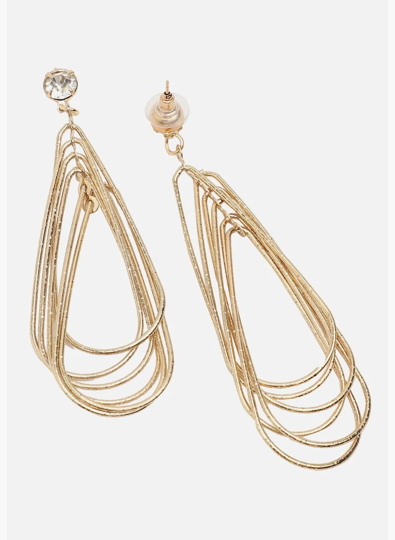 SOHI Gold Plated Party Designer Stone Drop Earring For Women
