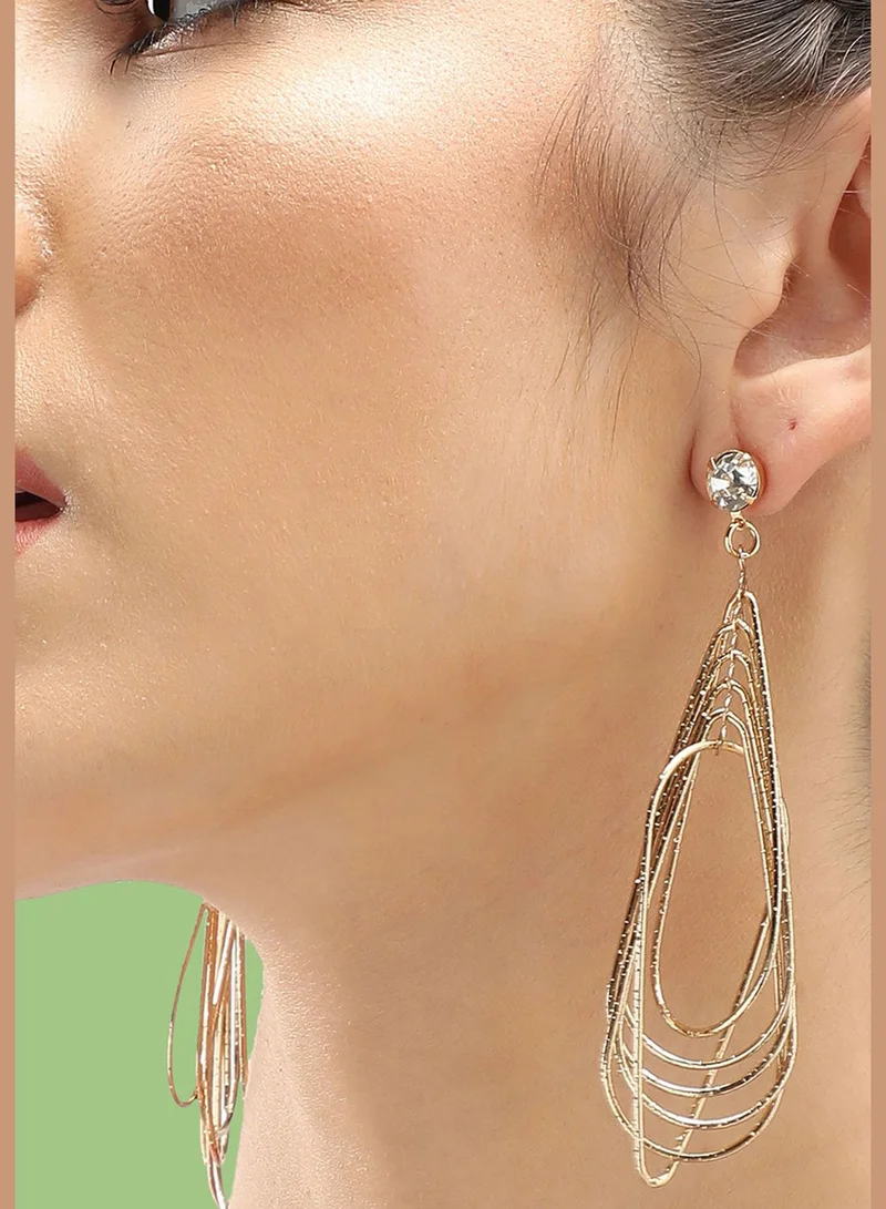 SOHI Gold Plated Party Designer Stone Drop Earring For Women