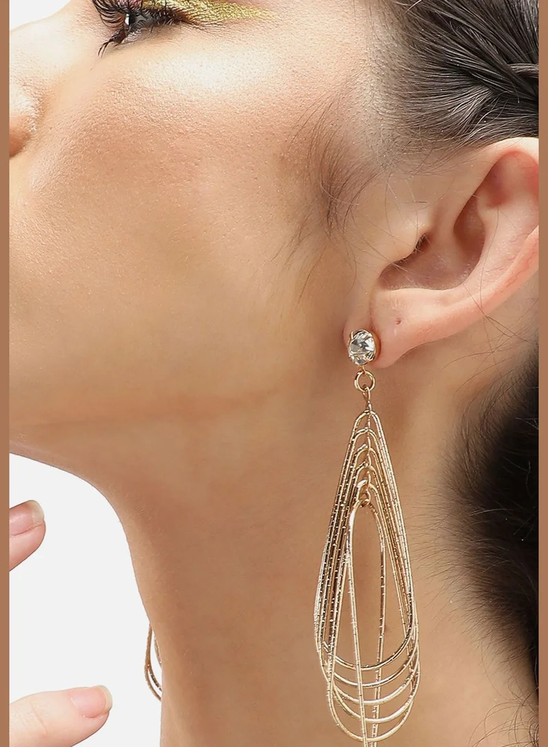 SOHI Gold Plated Party Designer Stone Drop Earring For Women