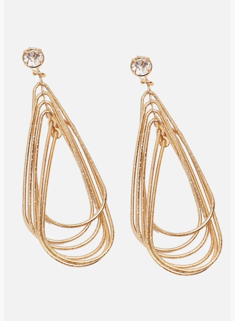SOHI Gold Plated Party Designer Stone Drop Earring For Women