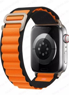 Apple watch band black with orange size 45