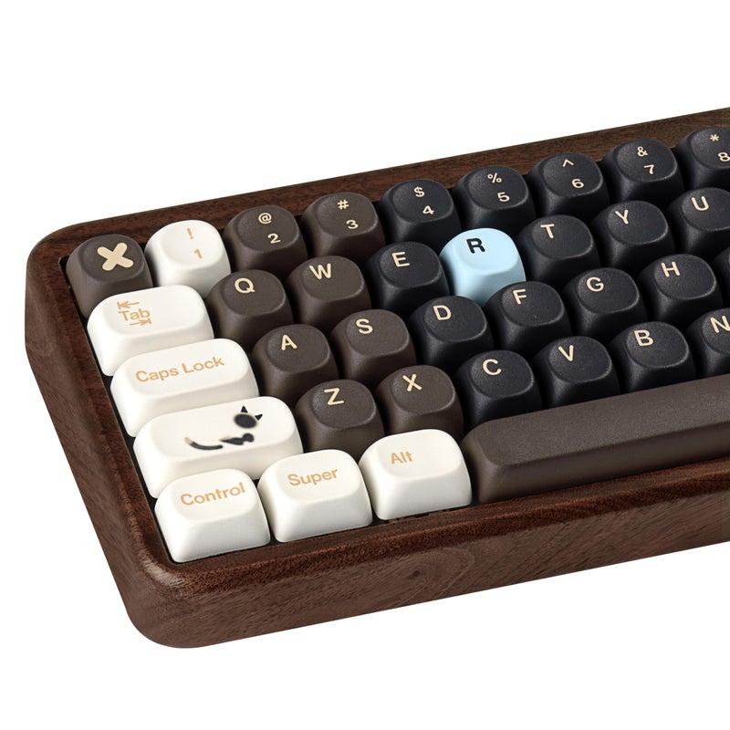 GEKUCAP MOA Profile PBT Keycaps,130 Keys Cute Cat Custom Keycaps 60 65 75 100 Percent, Coffee Theme Dye-Sub Key caps Keyboard Keycap Set for MX Switches Mechanical Keyboard - Image 1