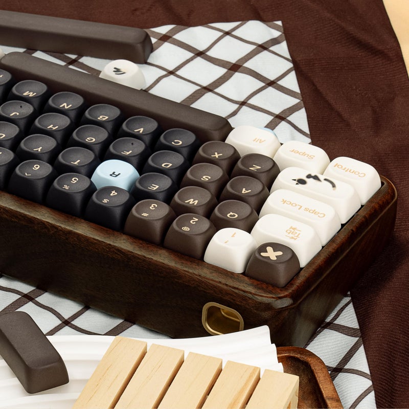 GEKUCAP MOA Profile PBT Keycaps,130 Keys Cute Cat Custom Keycaps 60 65 75 100 Percent, Coffee Theme Dye-Sub Key caps Keyboard Keycap Set for MX Switches Mechanical Keyboard - Image 5