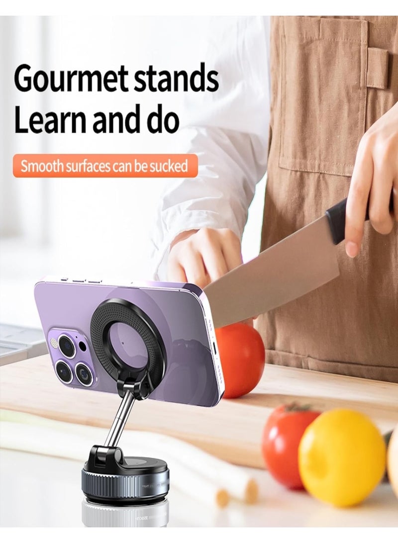 منخفض حامل هاتف للسيارة مغناطيسي مفرغ قابل للتعديل بزاوية 360 درجة، مناسب للسيارة/الصالة الرياضية/المرآة/السطح الأملس، متوافق مع Magsafe iPhone16 Pro Max وAndroid - Image 5