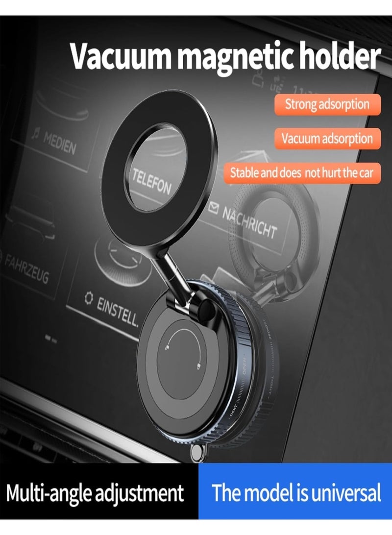 منخفض حامل هاتف للسيارة مغناطيسي مفرغ قابل للتعديل بزاوية 360 درجة، مناسب للسيارة/الصالة الرياضية/المرآة/السطح الأملس، متوافق مع Magsafe iPhone16 Pro Max وAndroid - Image 2