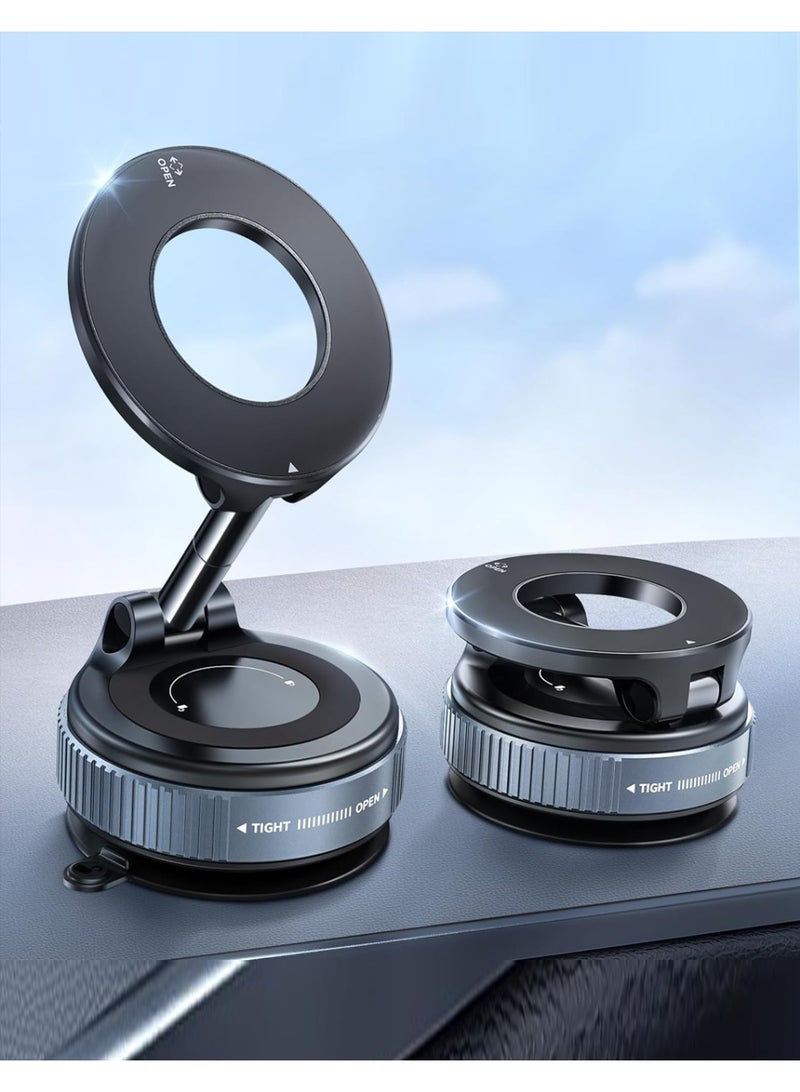 منخفض حامل هاتف للسيارة مغناطيسي مفرغ قابل للتعديل بزاوية 360 درجة، مناسب للسيارة/الصالة الرياضية/المرآة/السطح الأملس، متوافق مع Magsafe iPhone16 Pro Max وAndroid - Image 1