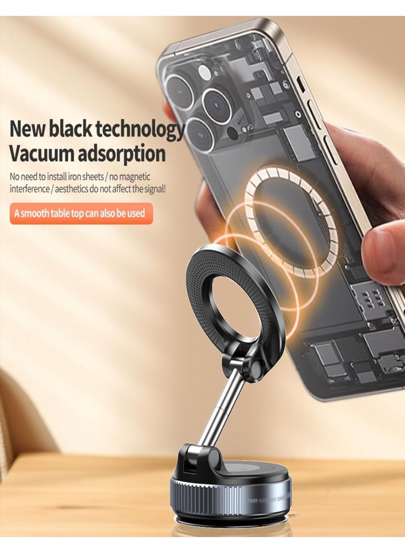 منخفض حامل هاتف للسيارة مغناطيسي مفرغ قابل للتعديل بزاوية 360 درجة، مناسب للسيارة/الصالة الرياضية/المرآة/السطح الأملس، متوافق مع Magsafe iPhone16 Pro Max وAndroid - Image 3