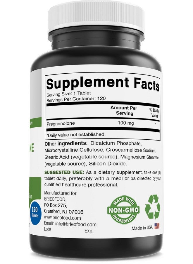 Brieofood Pregnenolone 100 mg 120 Tablets - Hormone Balance Supplement - Image 2